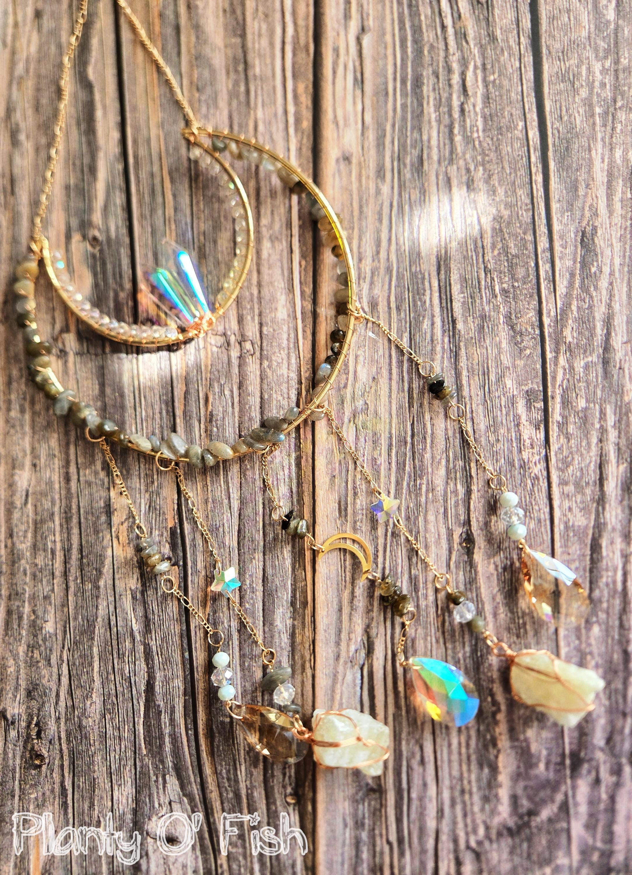 Moon Charm window hanging suncatcher